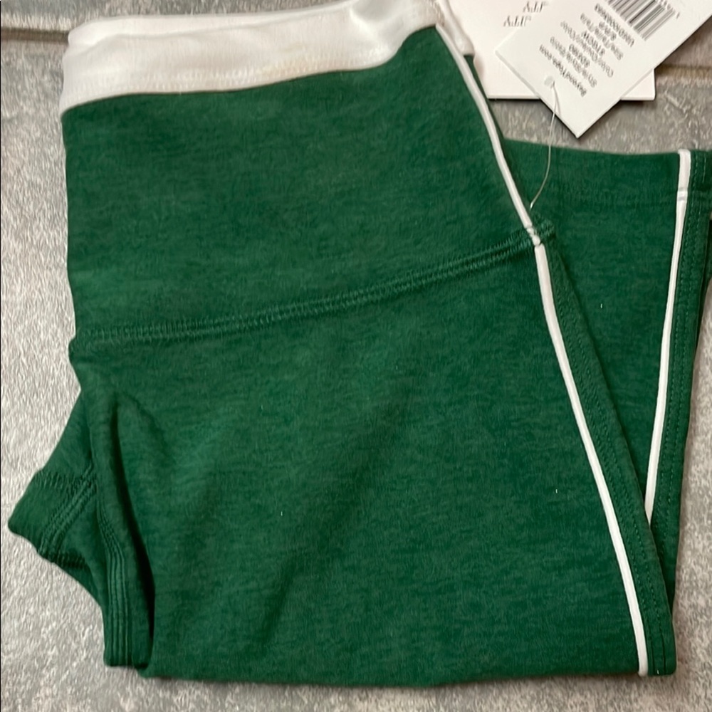 Beyond Yoga Green and White Bike Shorts
